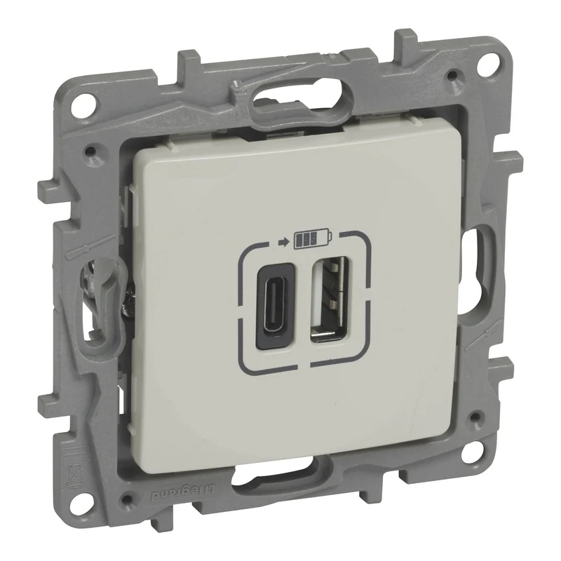 Legrand 764697 Niloé Double USB Charging Socket Ivory