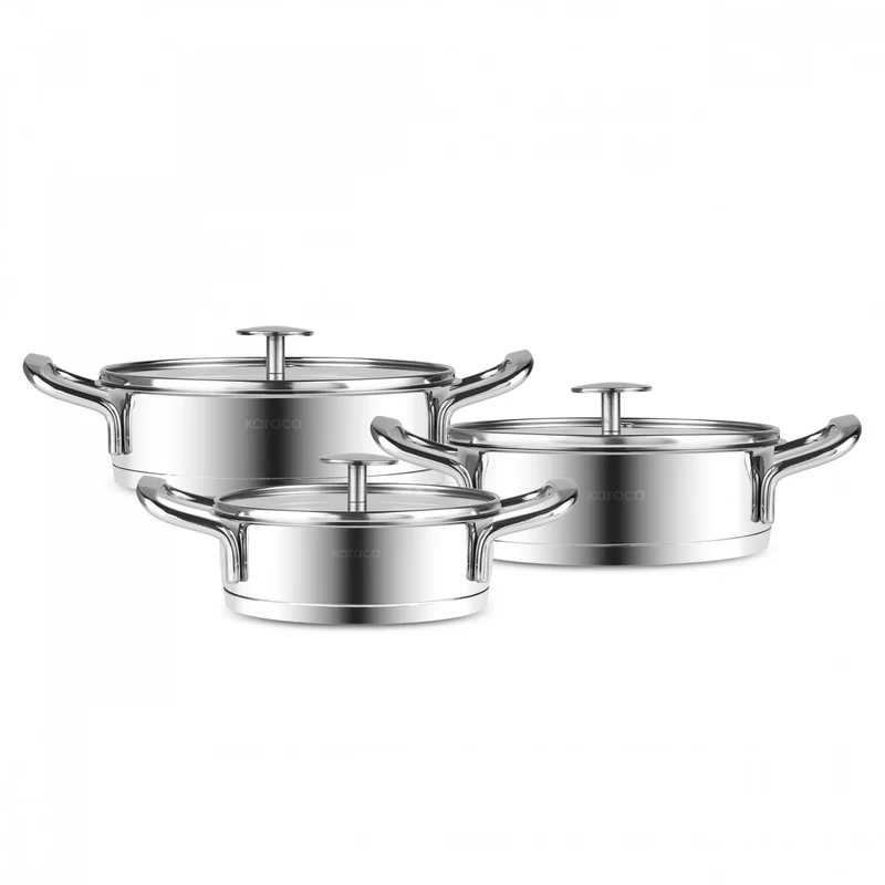 Karaca Vapor Neues 6-teiliges Sahan-Stahl-Kochgeschirr-Set