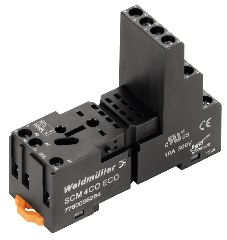 Weidmuller 7760056264 SCM 4CO Relay Socket 4CO 6A DIN Rail