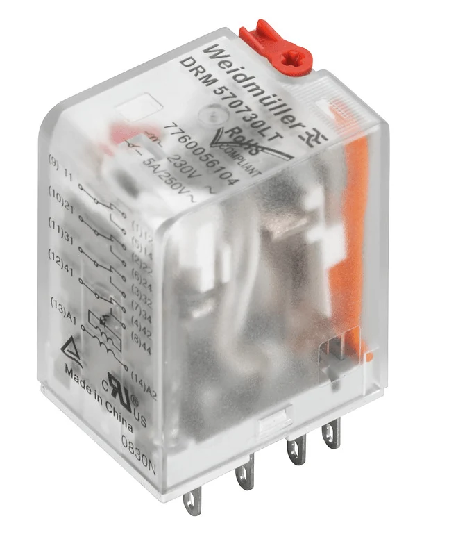 Weidmuller 7760056104 DRM570730LT Relay 4CO 230V AC 5A DIN Rail