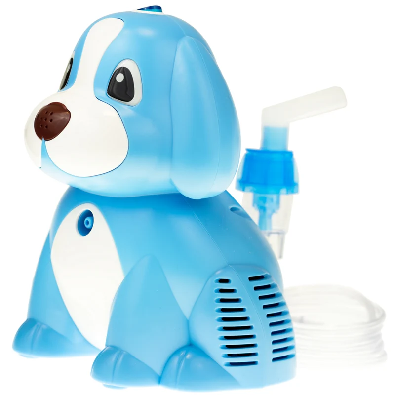Puppy Elektrischer Inhalator Hündchen Inhaliergerät Set für Kinder und Erwachsene Vernebler Inhalation Maske für Erwachsene und Kinder (Blau)