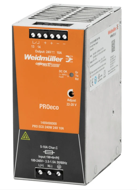 Weidmuller 1469490000 PRO ECO DIN Power Supply 240W 24V 10A
