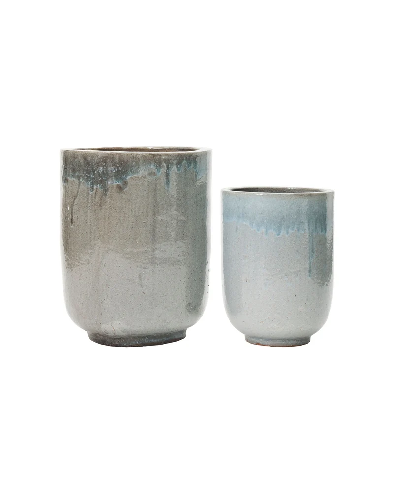 Blumentopf, HDPho, Grau, Blau
