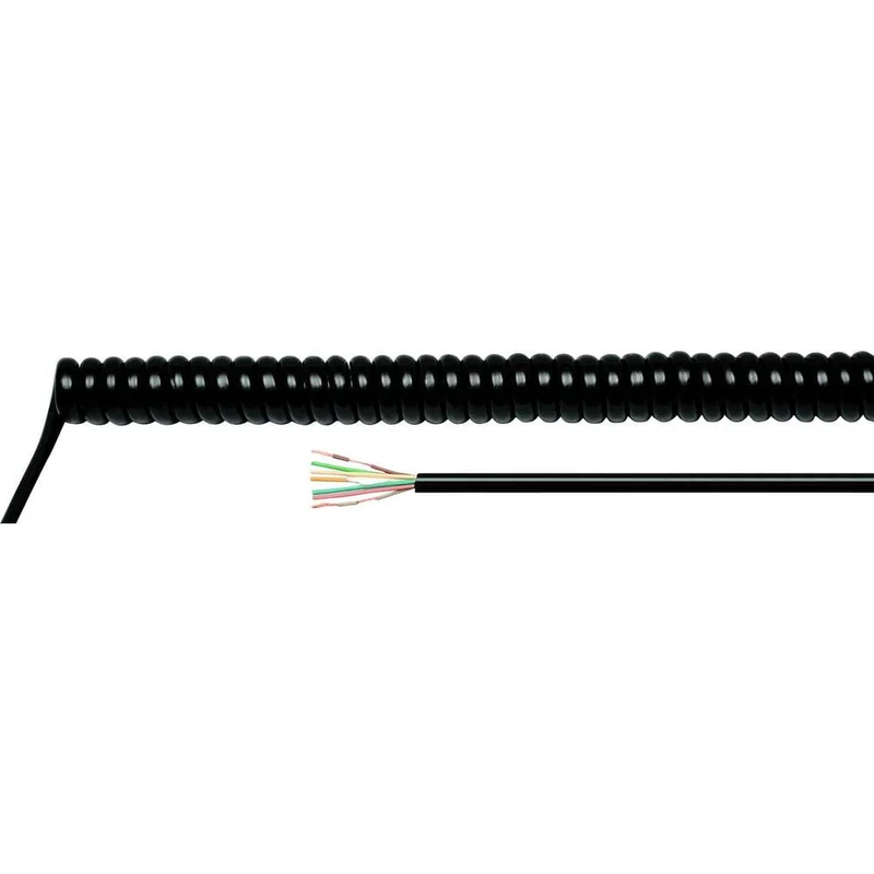 B-Ware Helukabel Spiralkabel Kabel H07BQ-F Leitung 3 G 1.50 mm² Schwarz 84922 PUR
