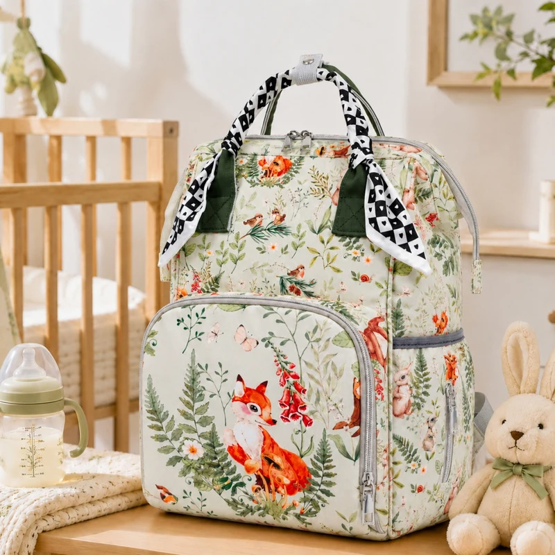 Blumenmuster Multi-Funktions-Wickelrucksack Karnz