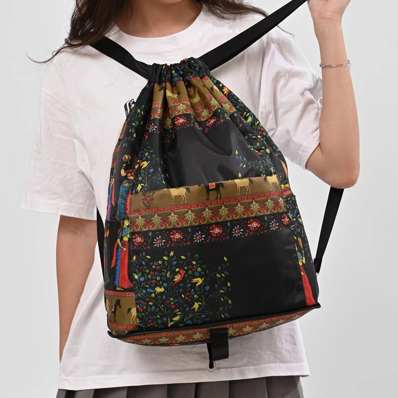 Zugkordel Blumendruck Rucksack Karnz