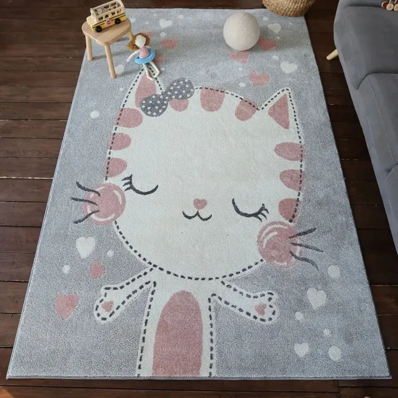 Verspielter katzenmotivierter Teppich