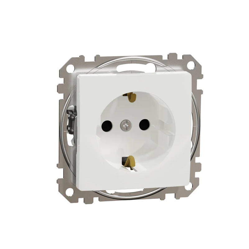 Schneider SDD111022 Sedna 2P+E Socket Outlet Safety Shutters White