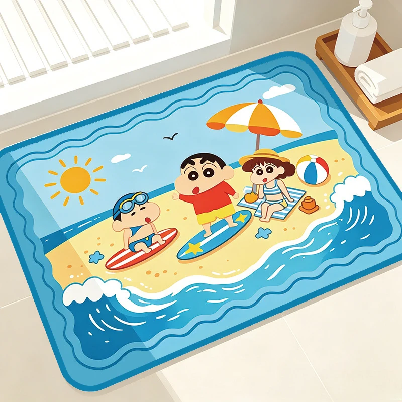 Verspielt Cartoon Strand-Themen Badmatte