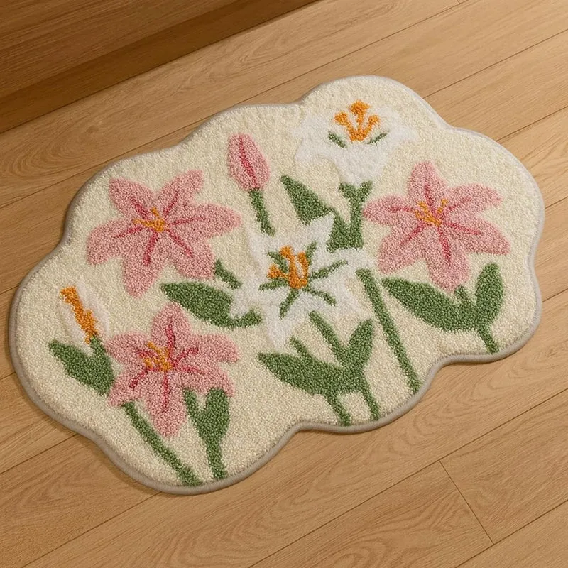 Blumenküchen-Plüsch-Badematte