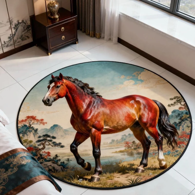 Künstlerischer pferd-Themen Teppich