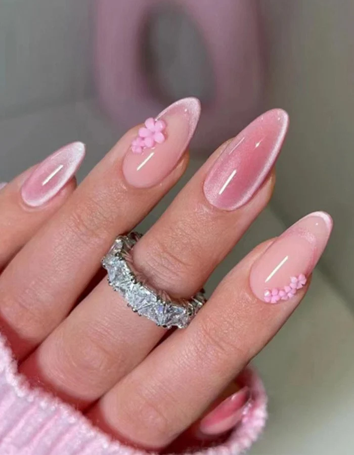 Elegantes floral gestaltetes Press-On-Nagelset Karnz